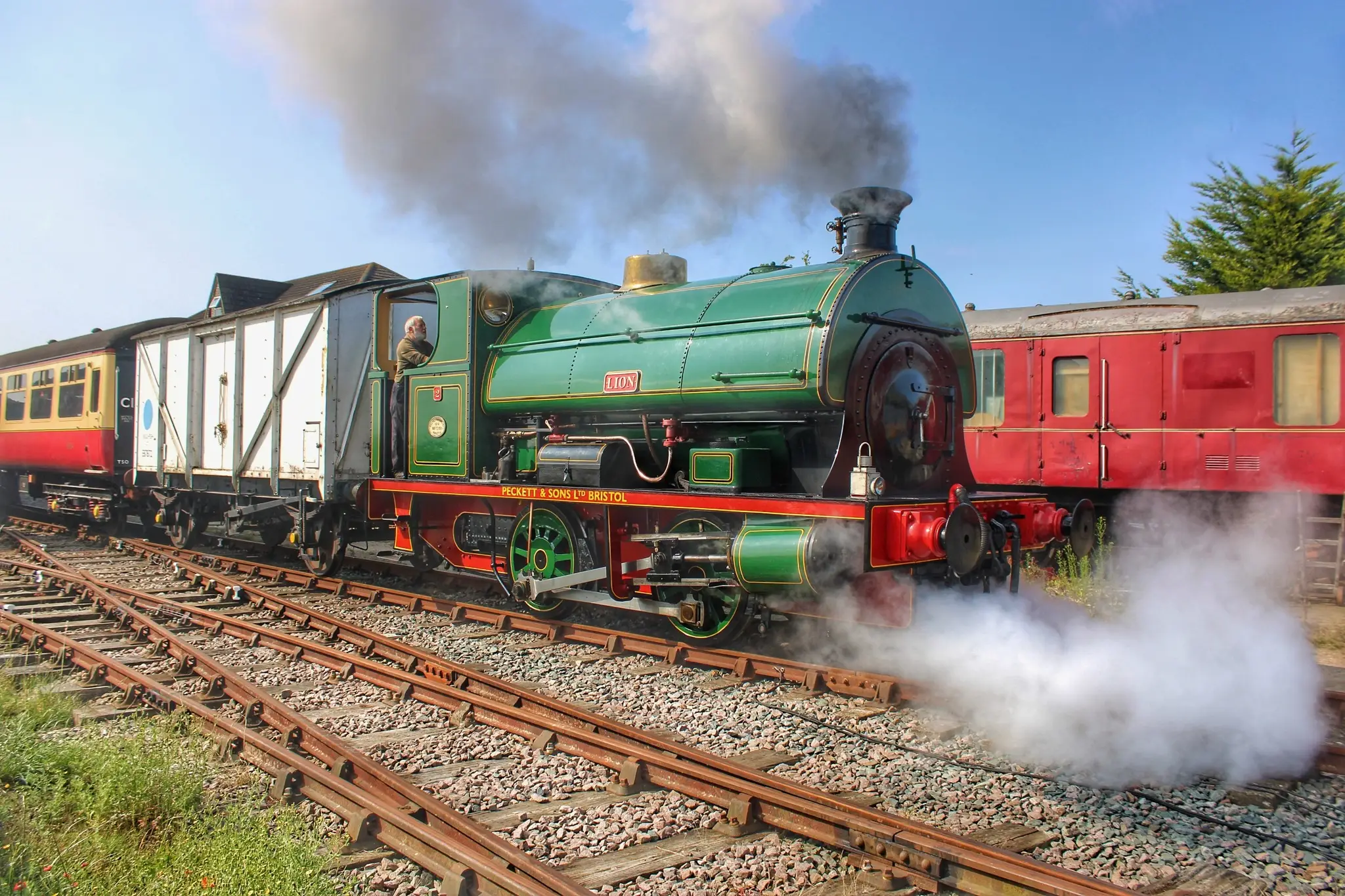 A steam locomotive in steam at Ludborough